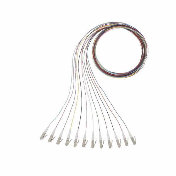 Kit de 12 Pigtails con Conector LC, Multimodo 50/125 OM4, 900um, de 1 Metro
