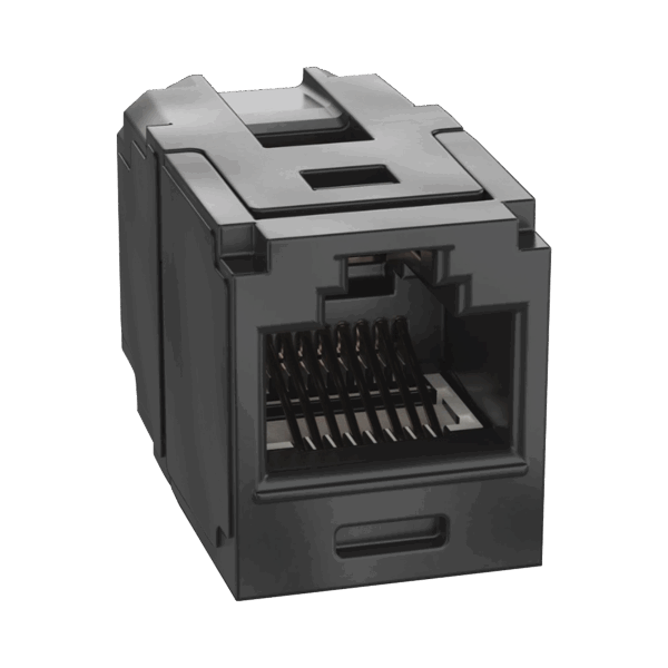 Módulo Acoplador RJ45 a RJ45, Mini-Com, Categoría 6A, Color Negro