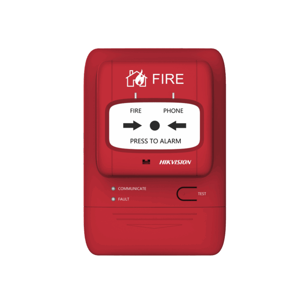 (HikFire) Botón Manual de Alarma contra Incendios / Comunicación LoRa / Indicador Multicolor / Reseteo con Llave / Instalación en Pared