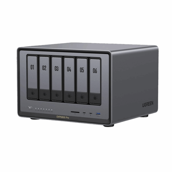 NASync DXP6800 Pro | SO UGOS Pro | Intel® i5 1235u 10-Core™ | 6-Bahias (SATA) Hasta 144TB | 2* M.2 SSD Hasta 16TB | 8GB DDR5 (Exp. a 64GB) | 2 Thunderbolt™4 | 2*10GbE | 1*USB3.2 Gen2 | 2*USB 2.0 | 2*USB 3.2Gen2 | HDMI 2.1 8K | SD 4.0