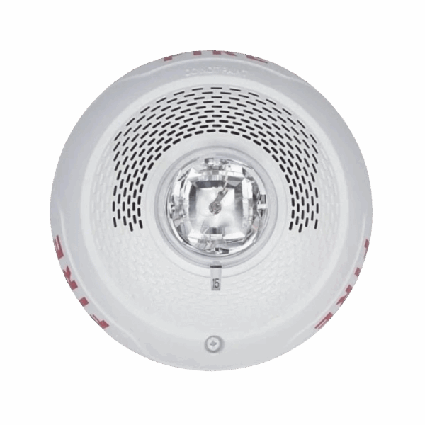 Bocina con Lámpara Estroboscópica, Montaje en Techo, Color Blanco, Nuevo Diseño Moderno y Elegante y Menor Consumo de Corriente
