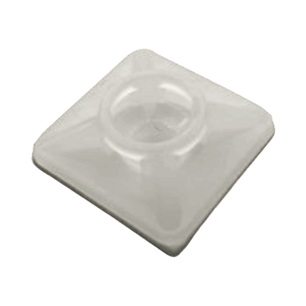 Base Autoadherible para Cinchos Práctica y Eficiente para la Organización y Fijación de Cables, Fabricada en Nylon Resistente y de Color Natural con una Medida de 19x19 mm, Paquete con 100 Piezas (4210-00001)