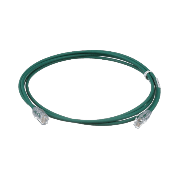 Cable de Parcheo UTP Cat6A, CM/LSZH, Diámetro Reducido (28AWG), Color Verde, 7ft