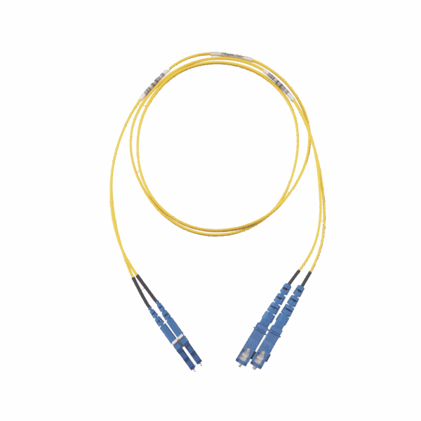 Jumper de Fibra Optica Monomodo 9/125 OS2, LC-SC Duplex, OFNR (Riser), Color Amarillo, 5 Metros