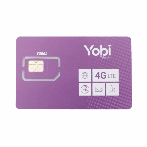 SIM Yobi para dispositivos móviles 3G/4G con recarga de 10GB cada mes durante 1 año de servicio (solo datos)
