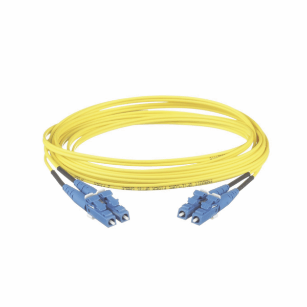 Jumper de Fibra Optica Monomodo 9/125 OS2, LC-LC Duplex, LSZH, Color Amarillo, 3 Metros