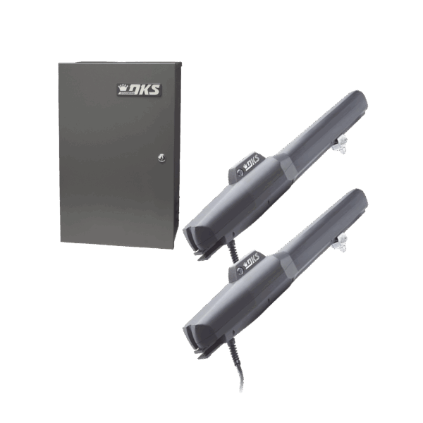 Kit de Operadores Abatibles 6006 de Doorking / Para Puertas de Hasta 5.5 Metros  / Soporta Respaldo de Baterias