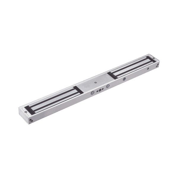 Chapa Magnética Doble para Aplicación en Puertas de Doble Hoja. 1200 lbs(x 2). LED indicador ultrabrillante