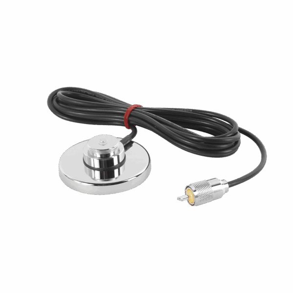 Montaje Magnético para Antenas de 3/4"(NMO), 3.5 m de Cable RG58U y Conector UHF (PL259) Macho.