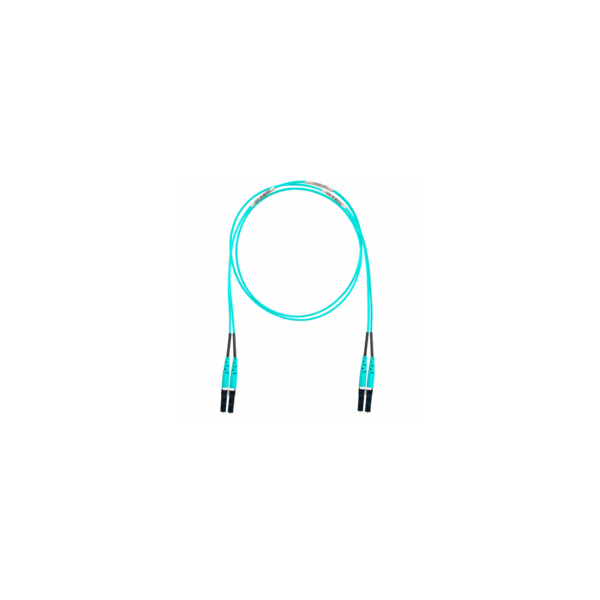 Jumper de Fibra Optica Multimodo 50/125 OM4, LC-LC Duplex, LSZH, Color Aqua, 3 Metros