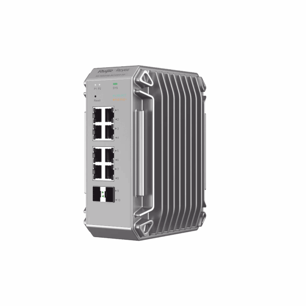 Switch Industrial PoE, Ideal para temperaturas Extremas y protección contra descargas, 8 puertos Gigabit PoE 802.3af/at + 2 SFP para fibra 1Gb, gestión gratuita desde la nube, 125w