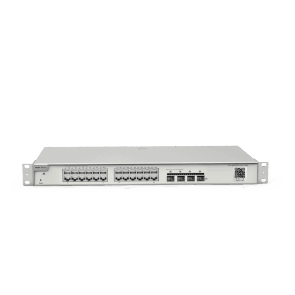 Switch Administrable Capa 3 con 24 puertos Gigabit + 4 SFP+ para fibra 10Gb, gestión gratuita desde la nube