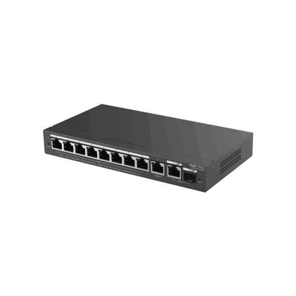 Switch Administrable con 8 puertos Gigabit PoE, 2 Uplinks Gigabit (1 SFP), gestión gratuita desde la nube