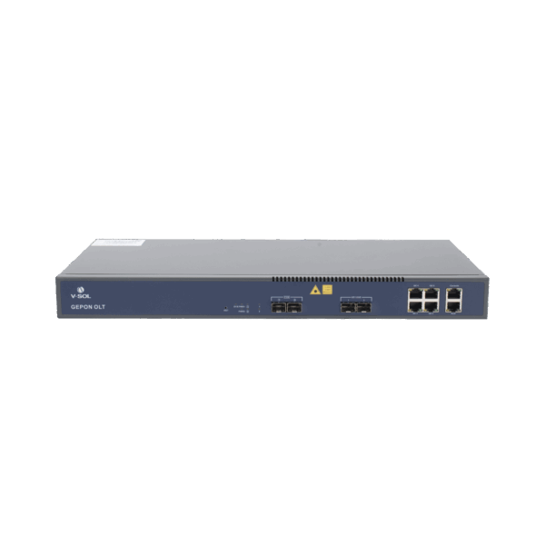 OLT de 2 puertos EPON con 6 puertos Uplink (4 puertos Gigabit Ethernet + 2 puertos Gigabit Ethernet SFP/SFP+) / hasta 128 ONUS