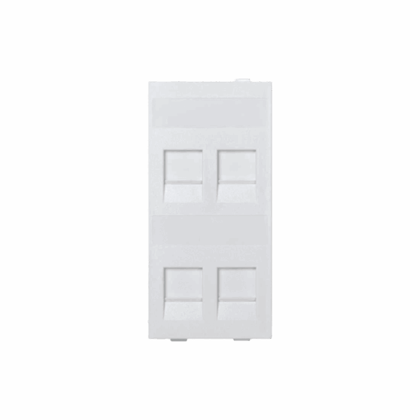Módulo Color Blanco Con 4 Espacios para Jacks Keystone para Instalarse en la caja de Pavimento / (S76C/9)