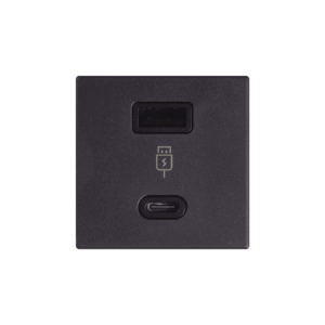 (K126F/14) 2x USB TIPO A+C 5VCD 4,2A Color Grafito