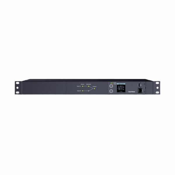 PDU ATS (Fuente Redundante Auto-transferible) Medible, Para Distribución de Energía, 2 Entradas 120 Vca NEMA5-15P, Con 10 Salidas NEMA 5-15R, Horizontal 19in, 1UR