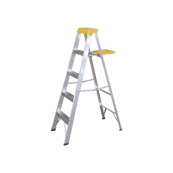 Escalera de Aluminio Tipo Tijera, 5 Peldaños de 1.83 metros.