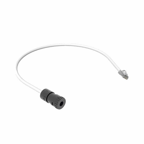 Cable de Conexión en Campo Jack a Plug RJ45, Categoría 6A, CMP (Plenum), 0.5 Metros, Color Blanco