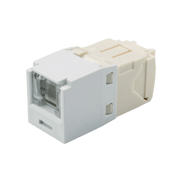 Conector Jack RJ45 Estilo TG con Ventana, Mini-Com, Categoría 6, de 8 posiciones y 8 cables, Color Blanco