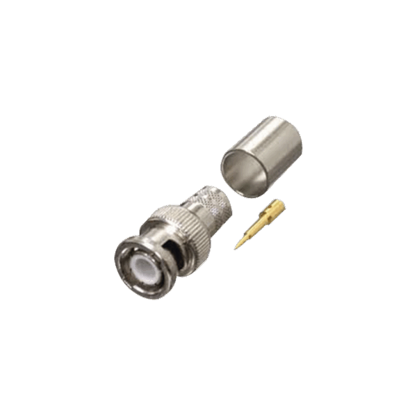 Conector BNC Macho de Anillo Plegable para RG-8/U, LMR-400, 9913, CNT-400, Níquel/ Oro/ Teflón.