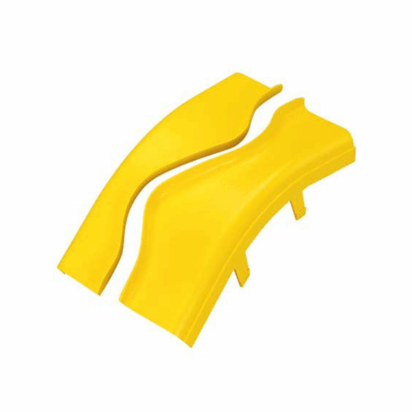 Tapa de Bajada Vertical Exterior de 45º, Para uso con Canaletas 4X4 FiberRunner™, Color Amarillo