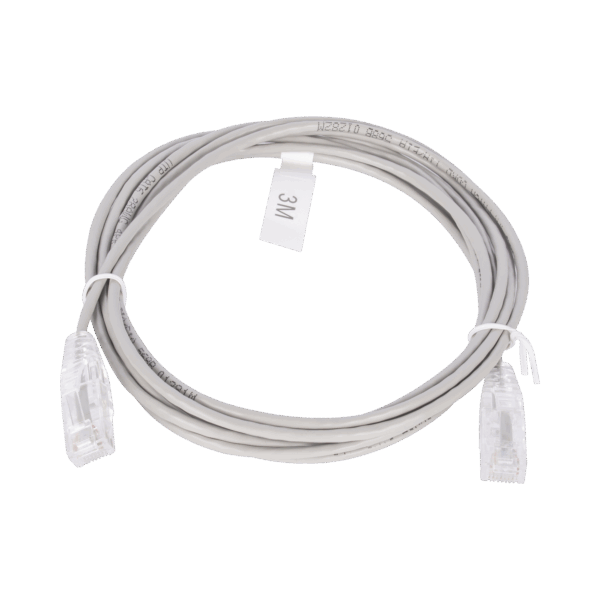 Cable de Parcheo Slim UTP Cat6 - 3 m Gris Diámetro Reducido (28 AWG)