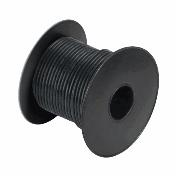 Rollo de cable grado marino calibre 14 en color negro de 100 pies (30.48 m).