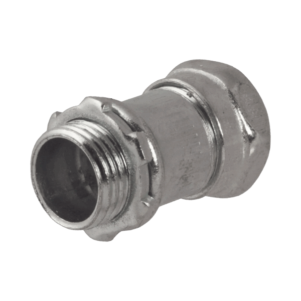 Conector Recto Compresión de Acero Galvanizado para Pared Delgada de 3/4" .
