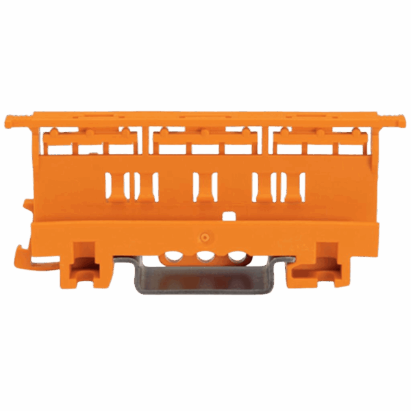 Portador de Montaje de la Serie 221 / 4 mm² / Montaje en Riel DIN-35 y Montaje con Tornillos / Color Naranja / Material PA66 / UL94 V0