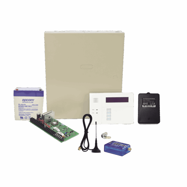 (1 Año datos ILIMITADO INCLUIDO)  Kit Vista48LA con comunicador MINI012G, Teclado, Gabinete, Bateria y Transformador