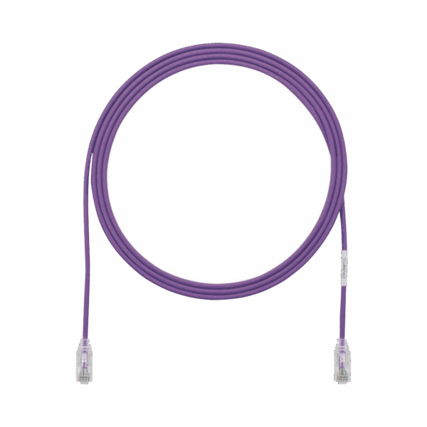 Cable de Parcheo TX6, UTP Cat6, Diámetro Reducido (28AWG), Color Violeta, 15ft