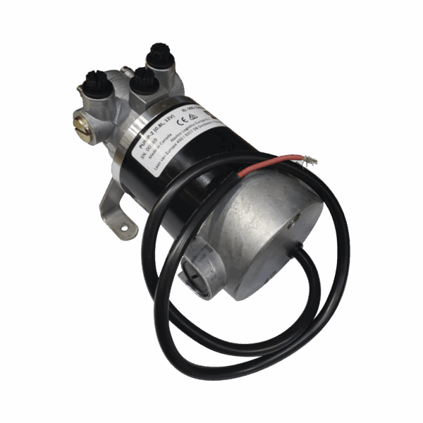 Bomba Hidráulica Reversible PUMP-2 / 12V DC / Flujo 0.8L (49 cu.in) por Minuto / Para Cilindros de 80 cc - 250 cc (4.9 - 15.2 cu.in) / Conexiones O-Ring Boss (ORB) / Incluye 3 Accesorios ORB-5 a 9/16 UNF / Compatible con SteadySteer