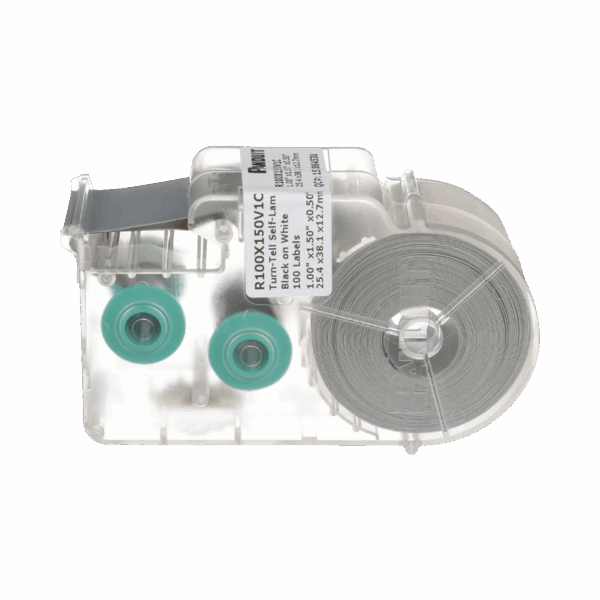 Casete de 100 Etiquetas Autolaminadas Turn-Tell, Con Rotación para Mejor Visibilidad, para Cables de Redes de Cobre o Fibra Óptica, de 5.5 a 7.1 mm de Diámetro