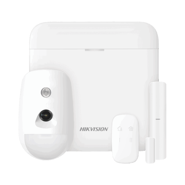 (AX PRO) KIT de Alarma AX PRO con GSM (3G/4G) / Incluye: 1 Hub / 1 Sensor PIR con Cámara / 1 Contacto Magnético / 1 Control Remoto / WiFi / Compatible con Hik-Connect P2P