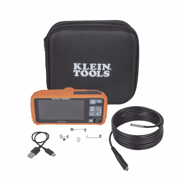 Cámara Boroscopio de Inspección 5.5mm 720p USB-C,  LCD 4.3" Color, Cuello de Cisne Nylon de 10' (3m) con Imán, Espejo, 6 LED´s. Batería Io-Li Recargable. Ideal en Electricidad, HVAC, Plomería y Aviación