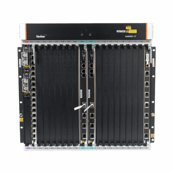 OLT Carrier Class Modular GPON, 16 Ranuras de Servicio, Incluye 1 Tarjeta de Servicio, crecimiento hasta 256 puertos GPON o 128 XGPON, Gestión por UNM2000, CLI, (Incluye Instalación de Software UNM2000)