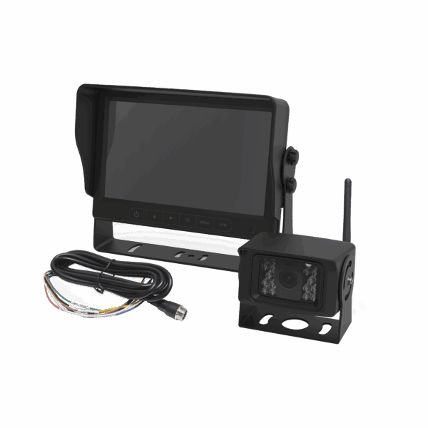 Sistema Profesional Inalámbrico de Cámara de Reversa y Monitor para Vehículos de Trabajo y Montacargas