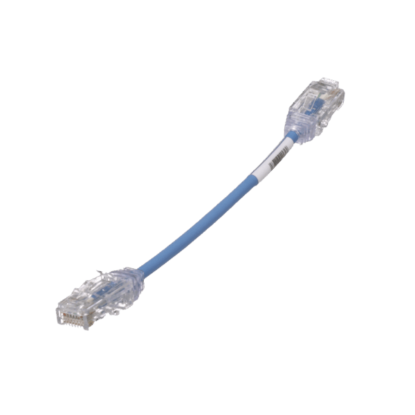 Cable de Parcheo TX6, UTP Cat6, Diámetro Reducido (28AWG), Color Azul, 6in (15.2 cm)