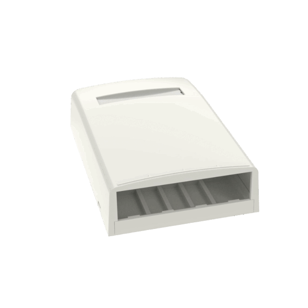 Caja de Montaje en Superficie, Para 4 Módulos Mini-Com, Color Blanco Mate