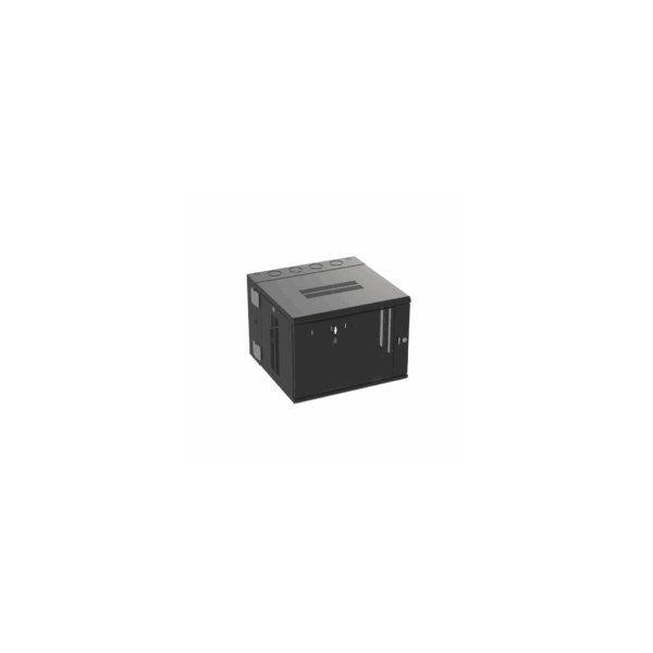 Gabinete PanZone de Montaje en Pared, de 19in, Puerta con Ventana de Seguridad, 9 UR, 635mm de Profundidad, Color Negro