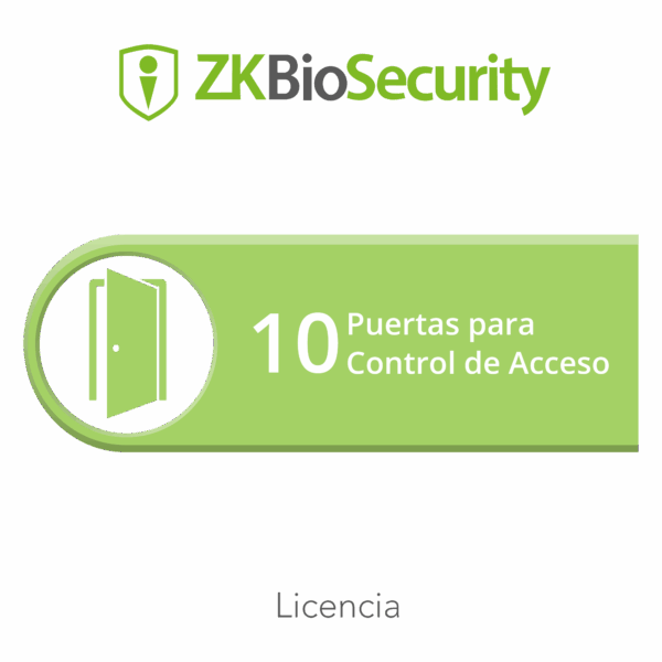 Licencia para ZKBiosecurity permite gestionar hasta 10 puertas para control de acceso