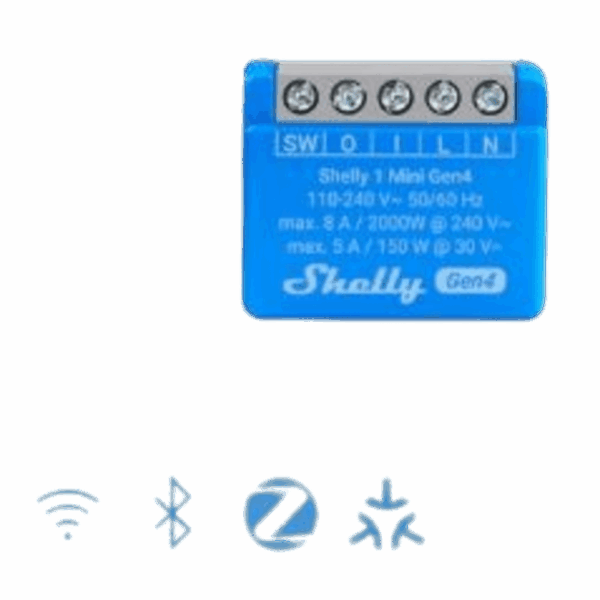 Mini Interruptor inteligente con Wi-Fi 2.4 / contacto seco /1 canal 8A, 110 - 240V / compatible con asistentes de voz