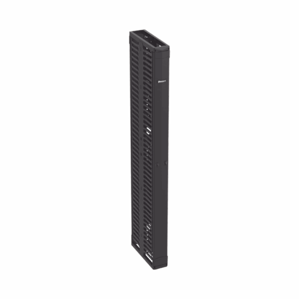 Organizador Vertical PatchRunner™, Doble (Frontal y Posterior), Para Rack Abierto de 45 Unidades, 6in de Ancho, Color Negro