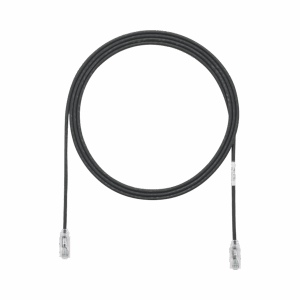 Cable de Parcheo TX6, UTP Cat6, Diámetro Reducido (28AWG), Color Negro, 5ft