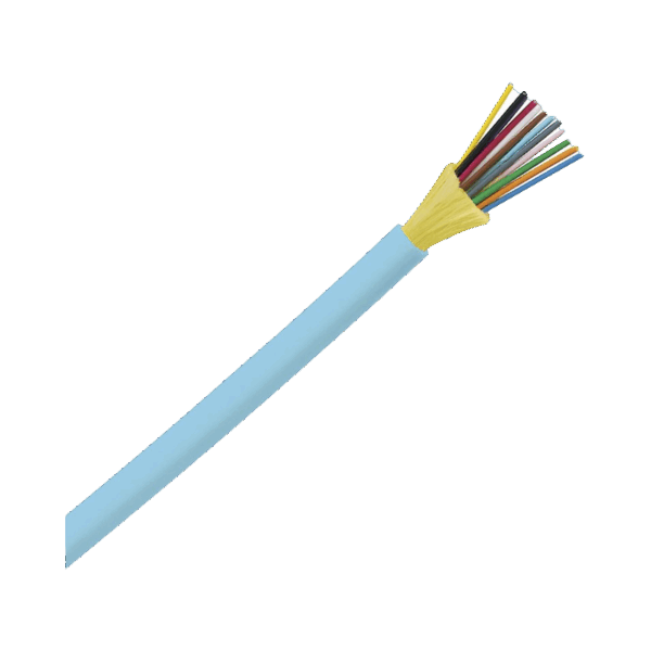 Cable de Fibra Óptica de 12 hilos, Multimodo OM3 50/125 Optimizada, Interior, Tight Buffer 900um, No Conductiva (Dieléctrica), OFNR (Riser), Precio Por Metro