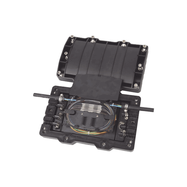 Caja de Distribución de Fibra Óptica Horizontal, hasta 48 empalmes, Exterior IP68
