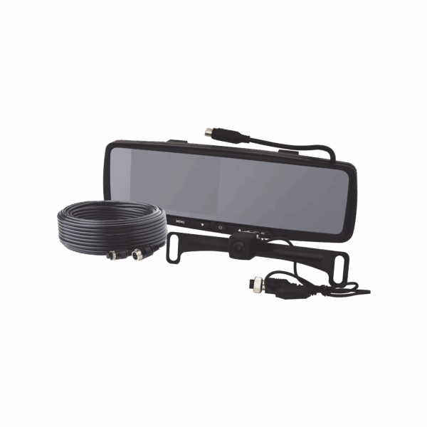 Sistema alámbrico de reversa con cámara y monitor de 4.3 pulgadas, Incluye cámara para placa de  170°