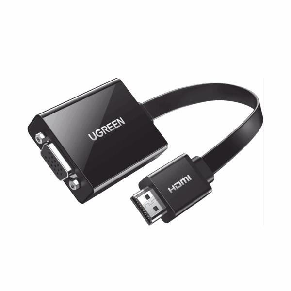 Adaptador HDMI a VGA / Resolución 1080P / Audio 3.5mm / Con Puerto Micro USB para Alimentación / Plug &  Play / No Requiere Controlador / ABS / Flexible y Duradero