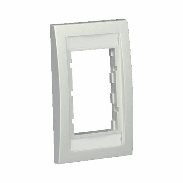 Marco de Placa Frontal Ejecutiva, Para dos Insertos de 1/2 o tres Insertos de 1/3, Color Blanco Mate